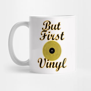 But First Vinyl Retro Vintage Album Typography Mug